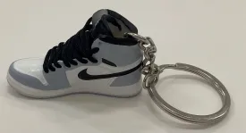 AJ1 High Mini Sneaker Keychain - White/Gray/Black