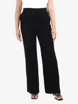 Black velvet straight-leg pants- size UK 14