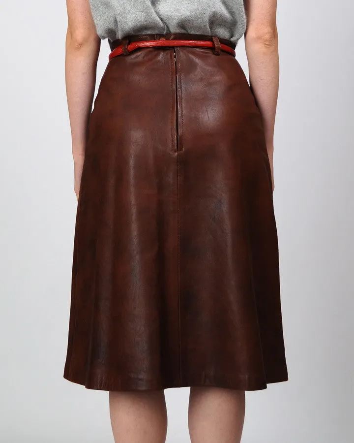 Buttery Soft A-Line Leather Skirt