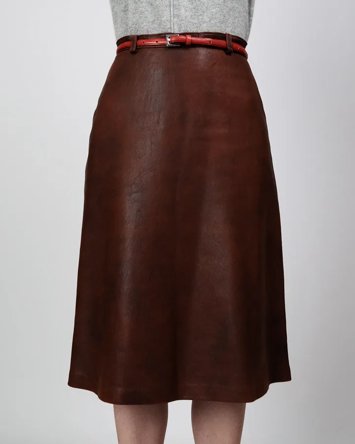 Buttery Soft A-Line Leather Skirt