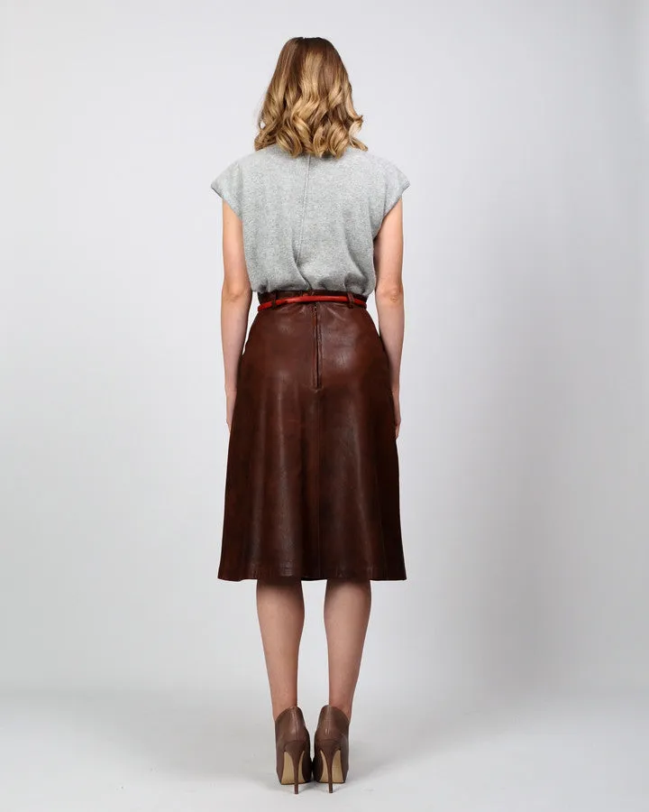 Buttery Soft A-Line Leather Skirt