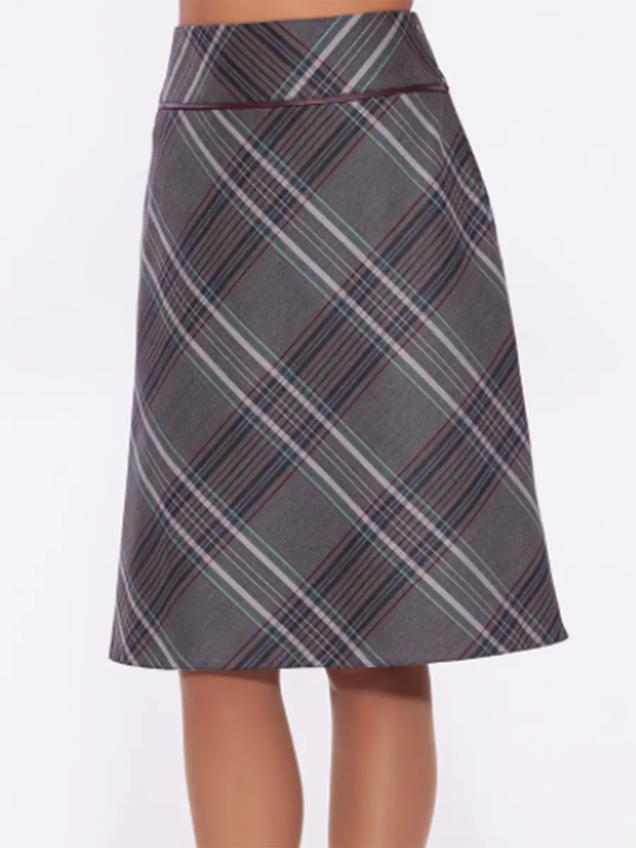 Casual Commuter Check Women'S A-Line Skirt