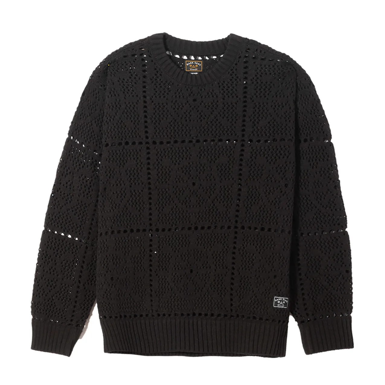 Dark Seas Men's Crochet Sweater Black Sweater