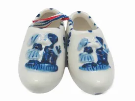 Delft Shoe Pair with Embossed Kiss Design