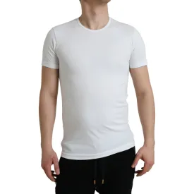 Dolce & Gabbana White Cotton Round Neck Crewneck Underwear T-shirt