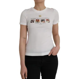 Dolce & Gabbana White Cotton Short Sleeves Crew Neck T-shirt