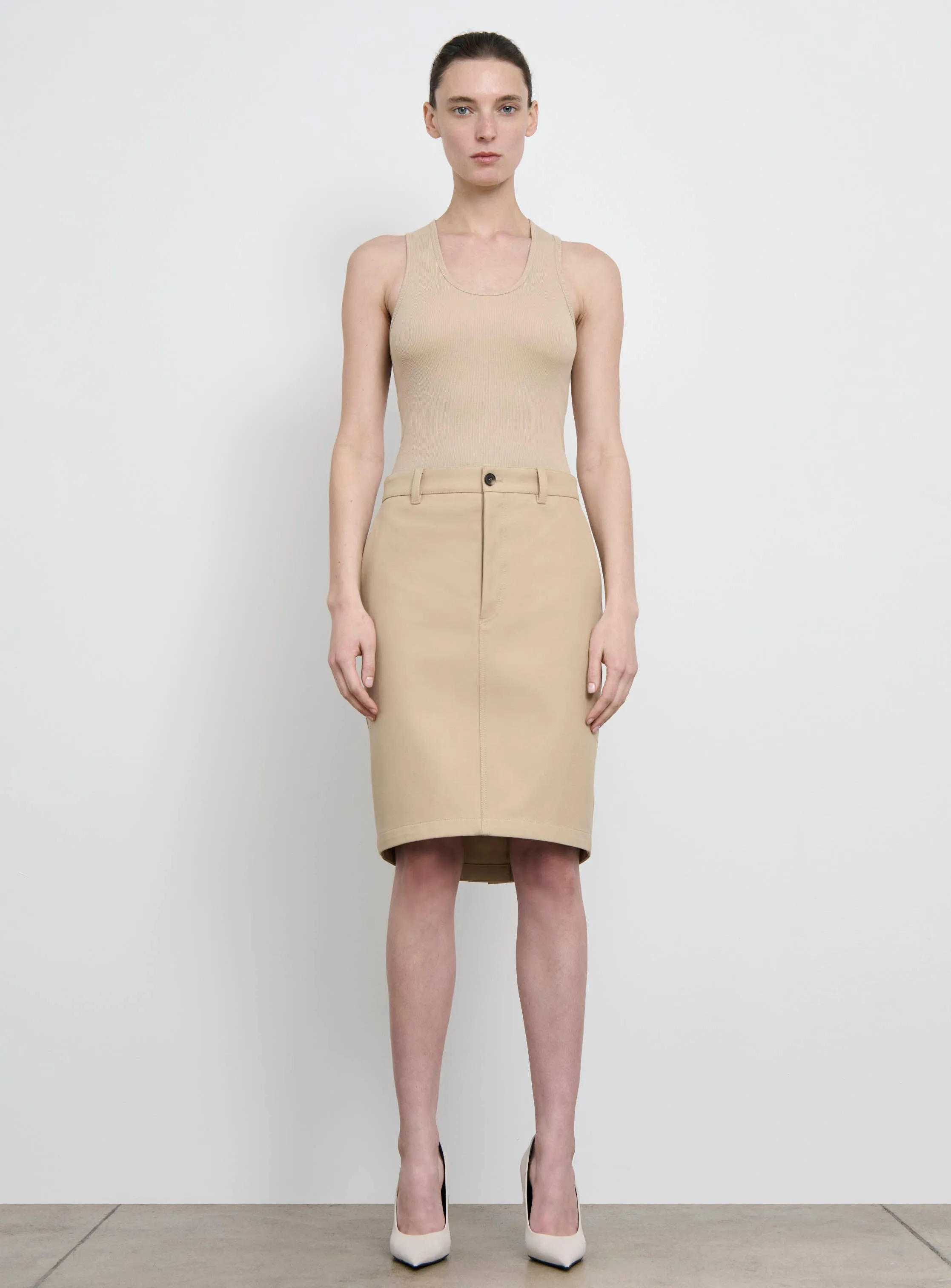 Drill Pencil Skirt