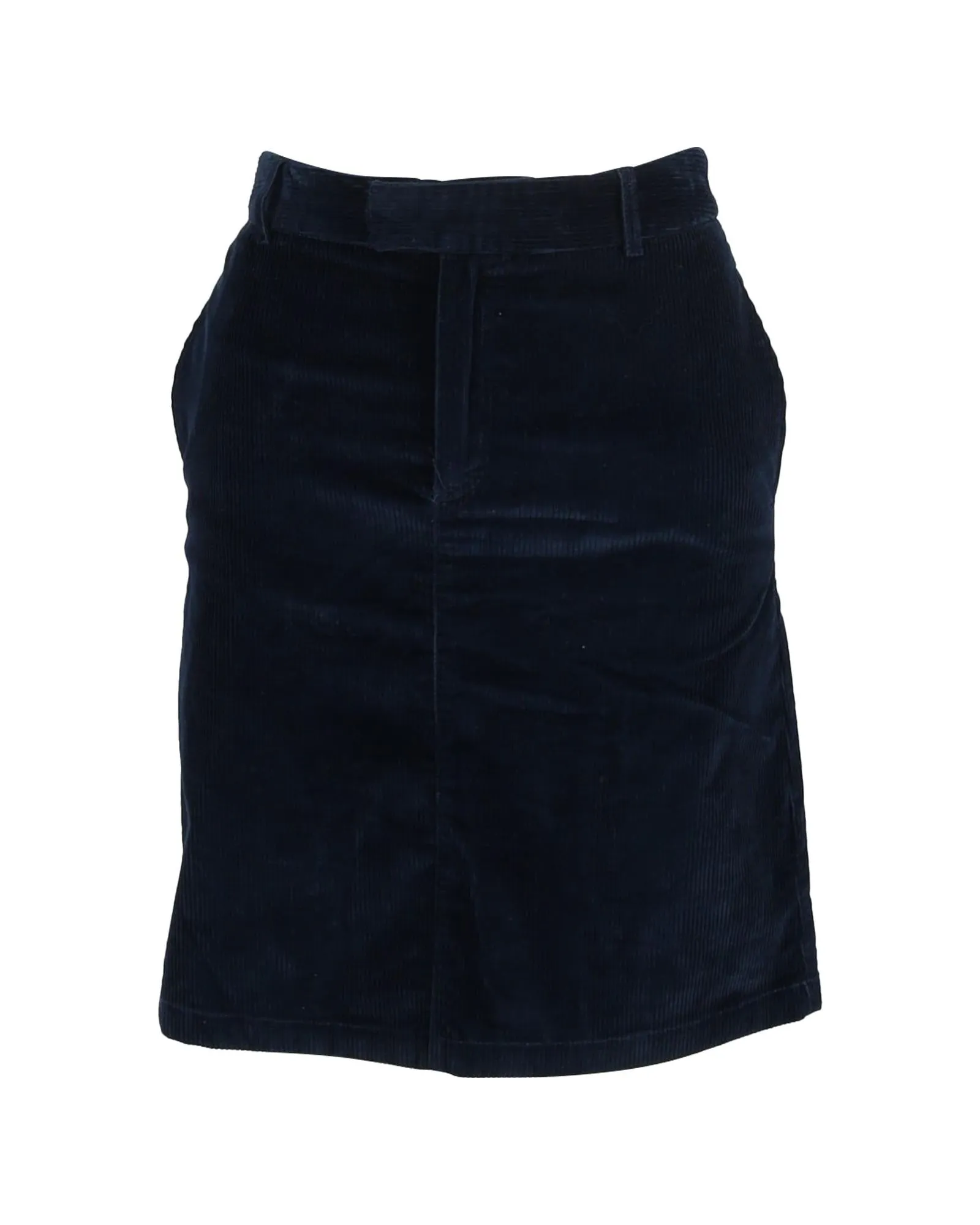 Mini A-Line Skirt in Navy Blue Corduroy