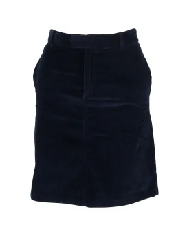 Mini A-Line Skirt in Navy Blue Corduroy