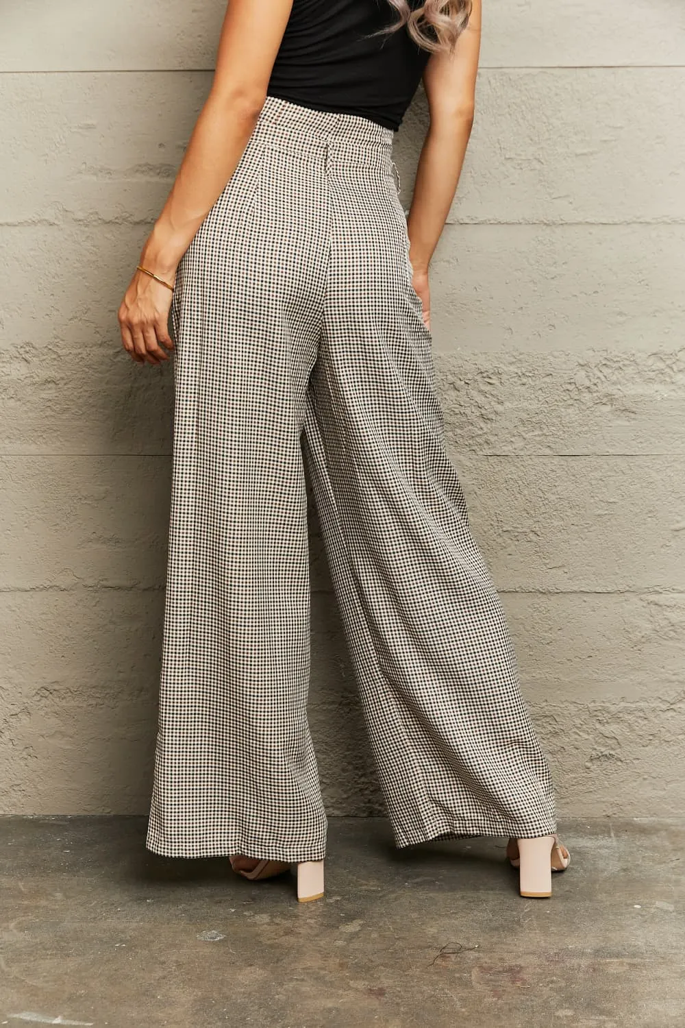 Plaid Wide Leg Pants