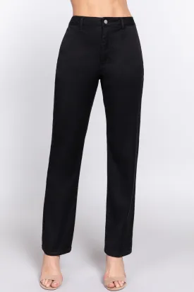 Straight Fit Twill Long Pants - 5 colors