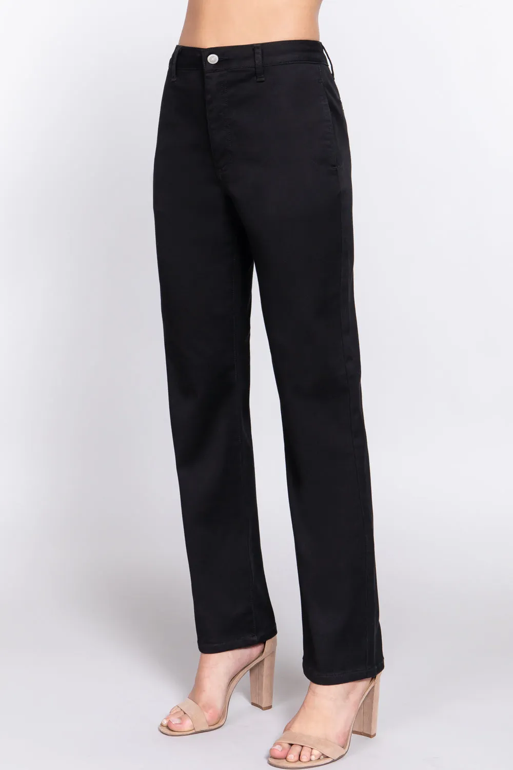 Straight Fit Twill Long Pants - 5 colors